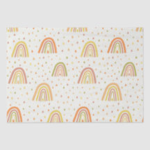 Pastel Oranje en Geel Boho Rainbows Patroon