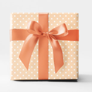 Pastel Oranje en Witte Kleine Stippen Cadeaupapier