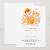 Pastel Oranje Floral Bouquet Herfst Oranje huwelij Kaart (Voorkant / Achterkant)