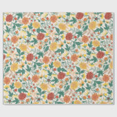 Pastel Oranje Gele Lente Dahlia Bloemen Bruiloft Cadeaupapier (Vlak)
