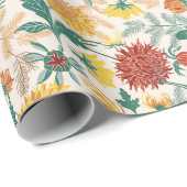 Pastel Oranje Gele Lente Dahlia Bloemen Bruiloft Cadeaupapier (Rol Hoek)