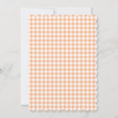 Pastel Oranje Gingham Babyshower Uitnodiging (Achterkant)