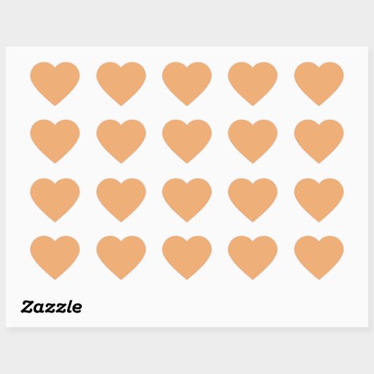 Pastel Oranje hart Sticker (Vel)