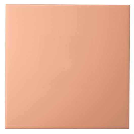 Pastel Oranje keramische Tegel. Tegeltje (Voorkant)