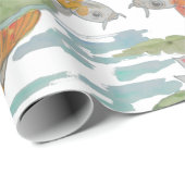 Pastel Oranje Koi Fish Pink Spring Garden Cadeaupapier (Rol Hoek)