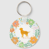 Pastel Oranje Labrador Retriever Aangepaste Foto Sleutelhanger (Voorkant)