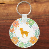 Pastel Oranje Labrador Retriever Aangepaste Foto Sleutelhanger (Voorkant)