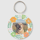 Pastel Oranje Labrador Retriever Aangepaste Foto Sleutelhanger (Achterkant)