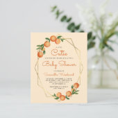 Pastel Oranje Little Cutie Baby shower Invitation (Staand voorkant)