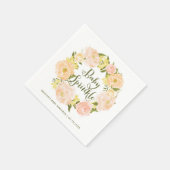 Pastel Oranje Peonies Wreator Baby Sprinkle Servet (Hoek)