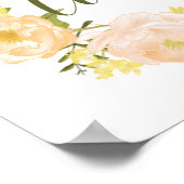 Pastel Oranje pioenenkrans | liefdesbrief Poster (Hoek)