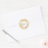 Pastel Oranje pioenenkrans | liefdesbrief Ronde Sticker (Envelop)