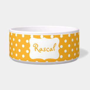 Pastel Oranje Polka dot bowl Voerbakje