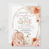 Pastel Oranje pompoen wordt een verjaardag Kaart (Voorkant)