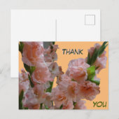 Pastel Oranje Roze Gladiolen Bedankkaart Briefkaart (Voorkant / Achterkant)