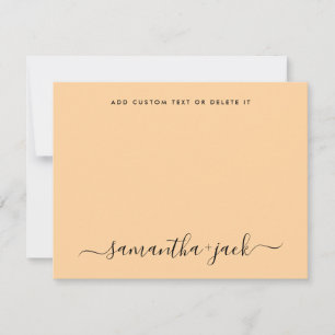 Pastel Oranje Stijlvol Schrift Elegant Minimalisti Notitiekaartje