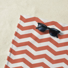 Pastel oranje zig zag streep geometrisch strandlaken