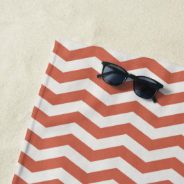 Pastel oranje zig zag streep geometrisch strandlaken