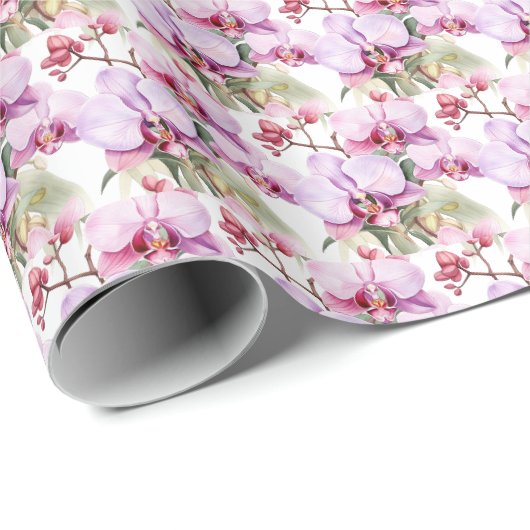 Pastel Orchideeën Cadeaupapier (Rol Hoek)
