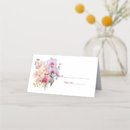 Pastel Orchideeën Gasttafel Nummer Plaatkaart Plaatskaartje