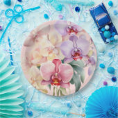 Pastel Orchids Elegant Huwelijk Papieren Bordje (Feest)
