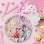 Pastel Orchids Elegant Huwelijk Papieren Bordje (Feest)