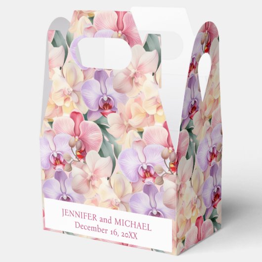 Pastel Orchids Waterverf Favoriete Boxen Bedankdoosjes (Geopend)