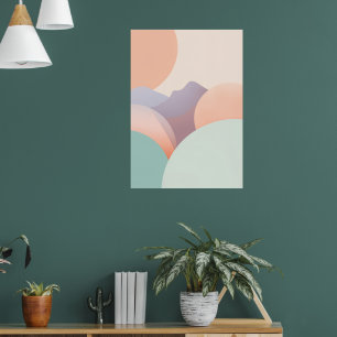 Pastel Organische Cirkels Poster Boho Abstracte