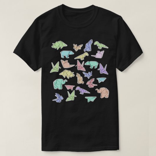 Pastel Origami Animals T-shirt (Design voorkant)