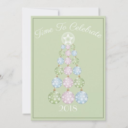 Pastel Ornamenten Abstract kerstboomfeest Kaart (Voorkant)