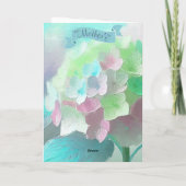 Pastel Orthensia geschilderde bloem, Verse Moederd Feestdagen Kaart (Achterkant)