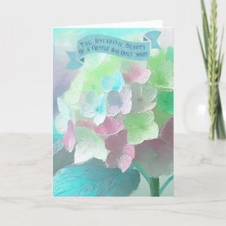 Pastel Orthensia geschilderde bloem, Verse Moederd Feestdagen Kaart