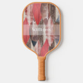 Pastel oud hout rood blad patroon pickleball paddle (Voorkant)
