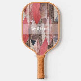 Pastel oud hout rood blad patroon pickleball paddle