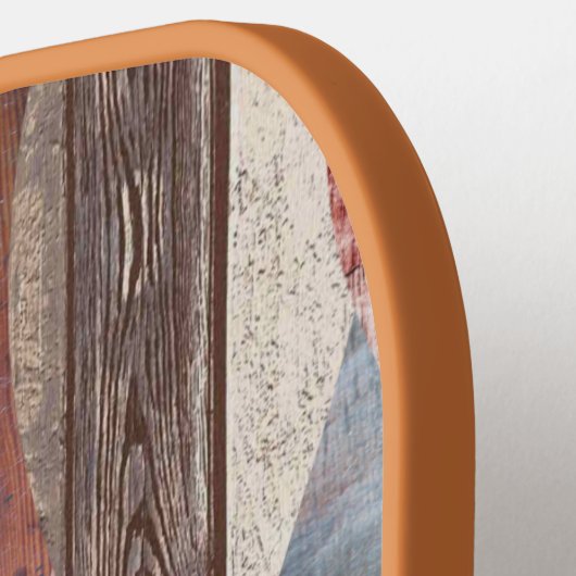 Pastel oud hout rood blad patroon pickleball paddle (Links Detail)