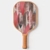 Pastel Oud Houten Rood Blad Patroon Pickleball Paddle (Achterkant)