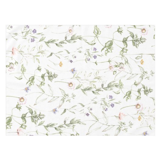 Pastel Oude Bloemen Tafelkleed (Voorkant (Horizontaal))