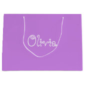 Pastel Paars Baby shower Gift Bag Groot Cadeauzakje (Voorkant)