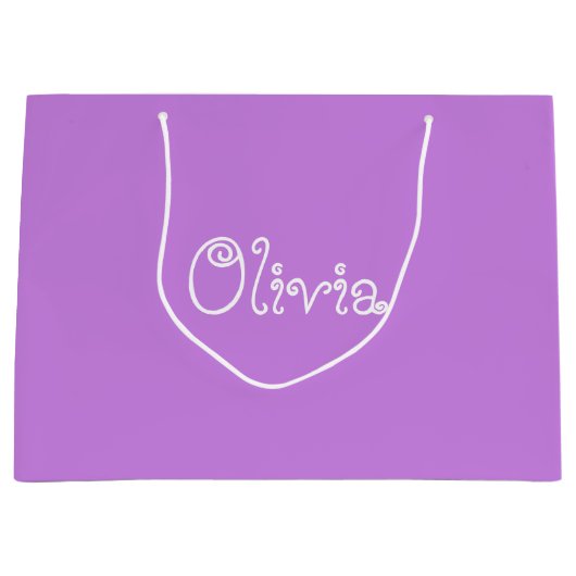 Pastel Paars Baby shower Gift Bag Groot Cadeauzakje (Voorkant)