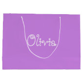 Pastel Paars Baby shower Gift Bag Groot Cadeauzakje (Achterkant)