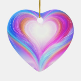 Pastel Paars + Blauw op een Mooie Valentijnsboom Keramisch Ornament