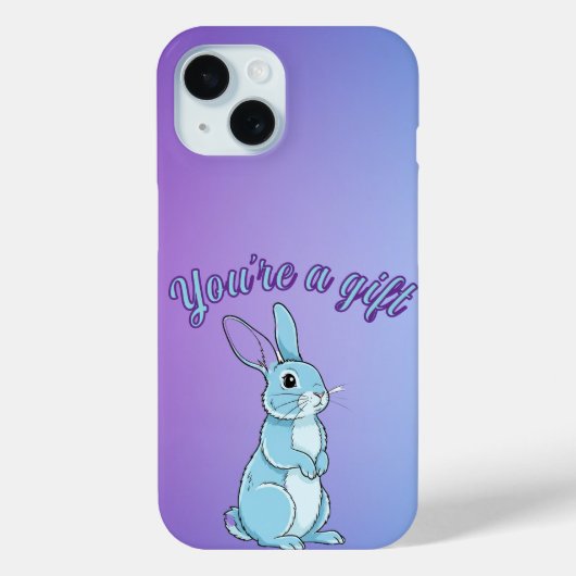 Pastel Paars Blauwe Konijn Je bent een Schat Case-Mate iPhone Case (Achterkant)