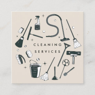 Pastel Paars Cleaning Services Square Vierkante Visitekaartje