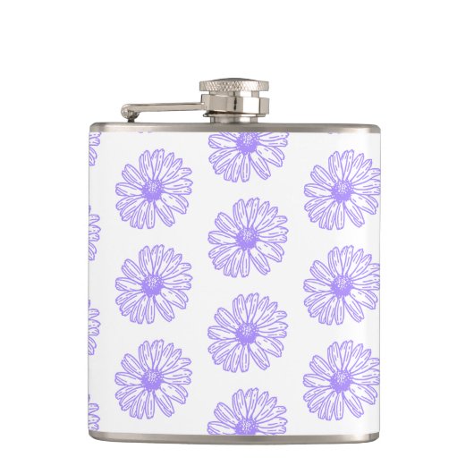 Pastel Paars Daisy Flower Print, Hippie Floral Heupfles (Voorkant)
