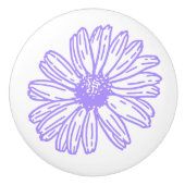 Pastel Paars Daisy Flower Print, Hippie Floral Keramische Knop (Voorkant)