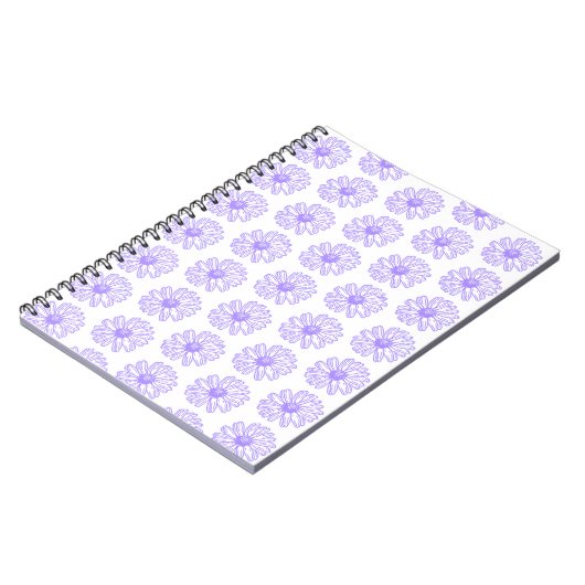 Pastel Paars Daisy Flower Print, Hippie Floral Notitieboek (Linkerzijde)
