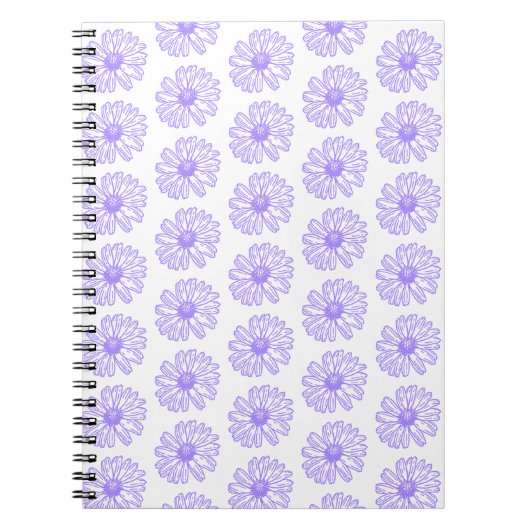 Pastel Paars Daisy Flower Print, Hippie Floral Notitieboek (Voorkant)