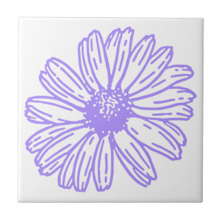 Pastel Paars Daisy Flower Print, Hippie Floral Tegeltje