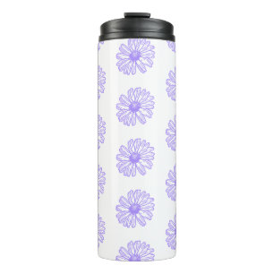 Pastel Paars Daisy Flower Print, Hippie Floral Thermosbeker