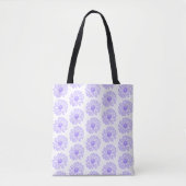 Pastel Paars Daisy Flower Print, Hippie Floral Tote Bag (Voorkant)